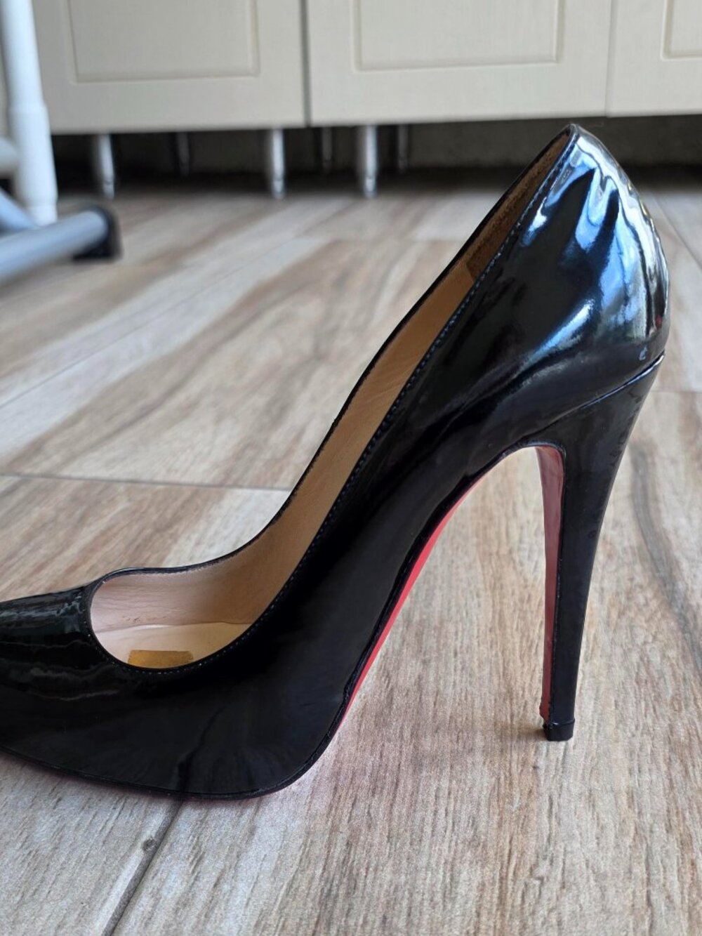Christian Louboutin Rolando Black Patent Leather Pumps Eur. 37
